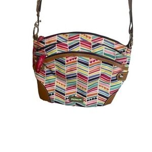 Lily Bloom 3 compartment crossbody bag Geo print